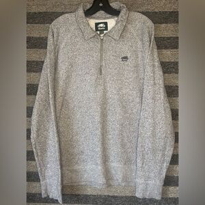 Roots Men's Light Gray Half-Zip Pullover Sweatshirt Size XXL EUC
